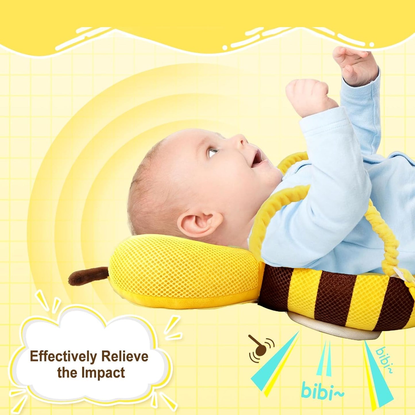 MINOCHI Baby Head Protector Backpack Soft Breathable Safety Cushion for Walking and Crawling, Unisex Toddler