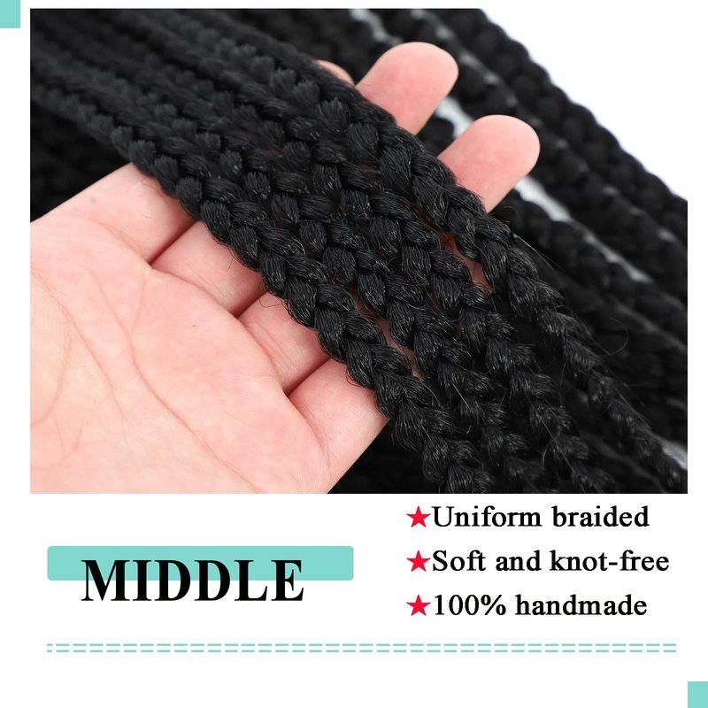 8 Packs Crochet Braids for Back Women 18 Inch Crochet Box Braids Prelooped Crochet Hair for Black Women Box Braids Crochet Hair Extensions