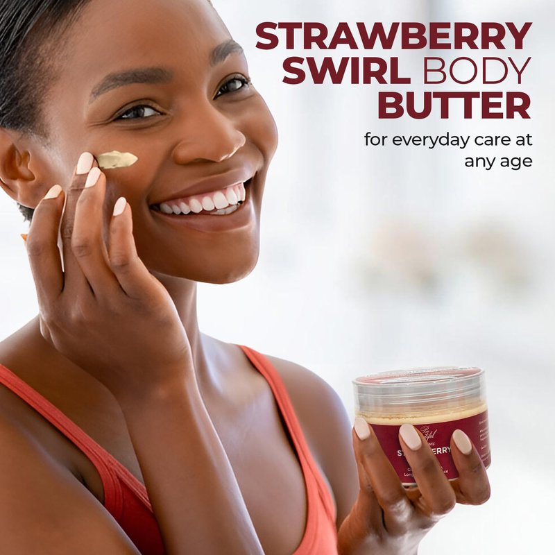 BE BEAUTIFUL EXTENSIONS body butter strawberry scent long -lasting fragrance,hydrate skin jojoba oil and more 8oz