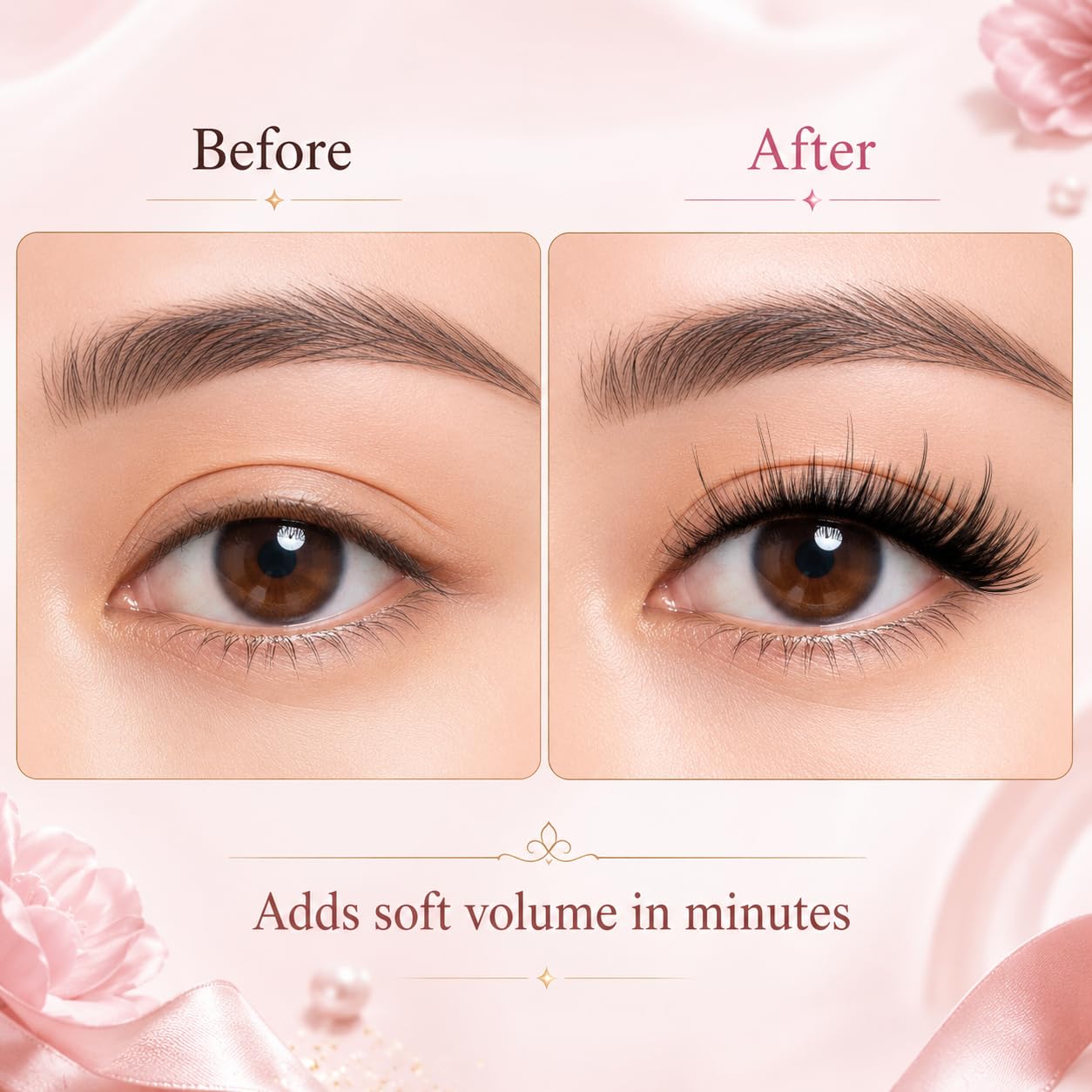 JOMAY Self Adhesive Eyelashes, Pre-Glued No Glue Needed Lashes, Reusable Up to 5x 3D Super Fluffy Wispy Cat Eye False Lashes, Easy Press-On Strip Lashes, 3 Pairs, Dream Girl