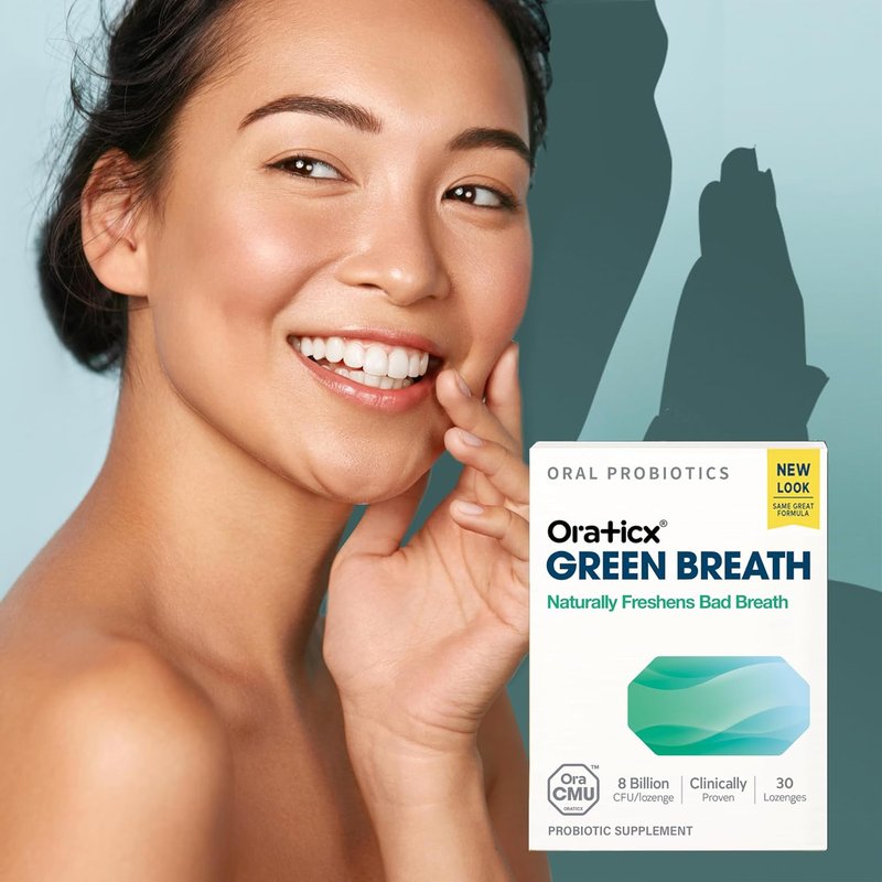 OraTicx Oral Probiotics - Fresh Mint Dental Supplement for Bad Breath | 8 Billion CFU, 30 Lozenges (2-Pack)
