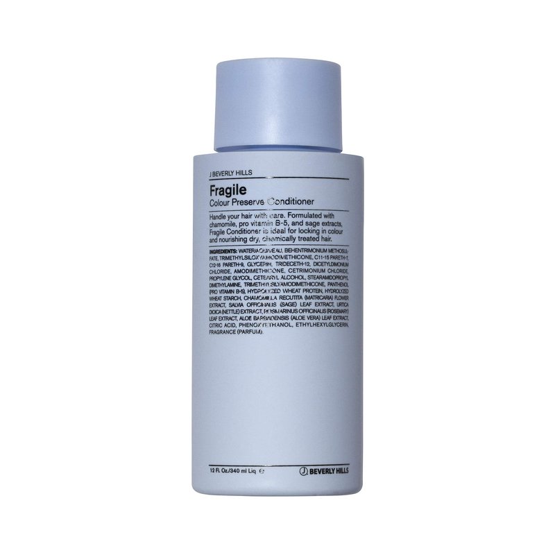 J Beverly Hills Blue Fragile Colour Preserve Conditioner with Chamomile for Split Ends, 12 Oz