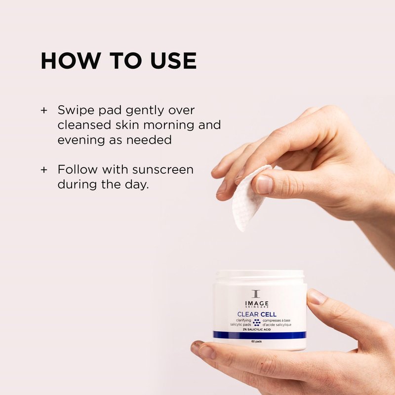 IMAGE Skincare, CLEAR CELL Salicylic Clarifying Pads, Exfoliating Wipes to Clarify Pores for Oily Prone Skin, 60 Pads