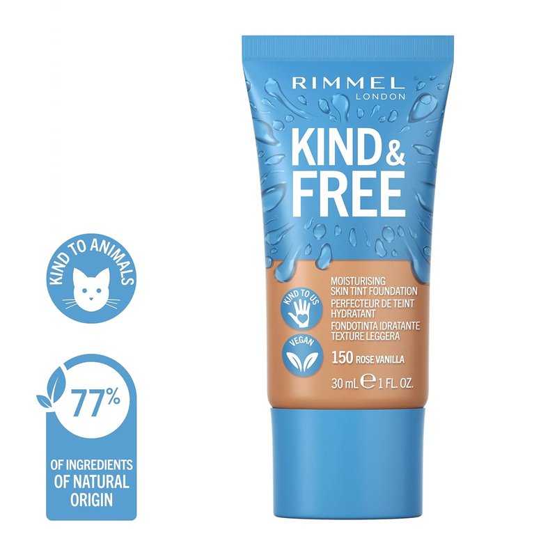 Rimmel Moisturising Skin Tint - Lightweight Hydrating Foundation | Natural Finish, 30ml