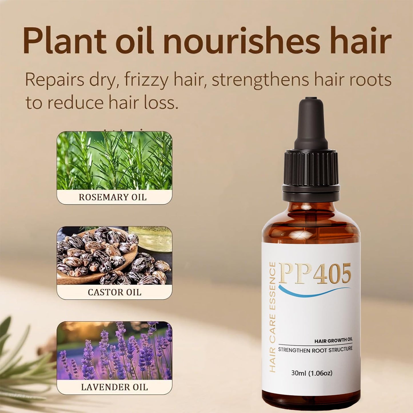 PP405 Lightweight Hair & Scalp Oil – Fast Absorbing, Non-Greasy, Hydrating Care for All Hair Types, With Hyaluronic Acid, 1.06 fl oz (30ml) (1pc)