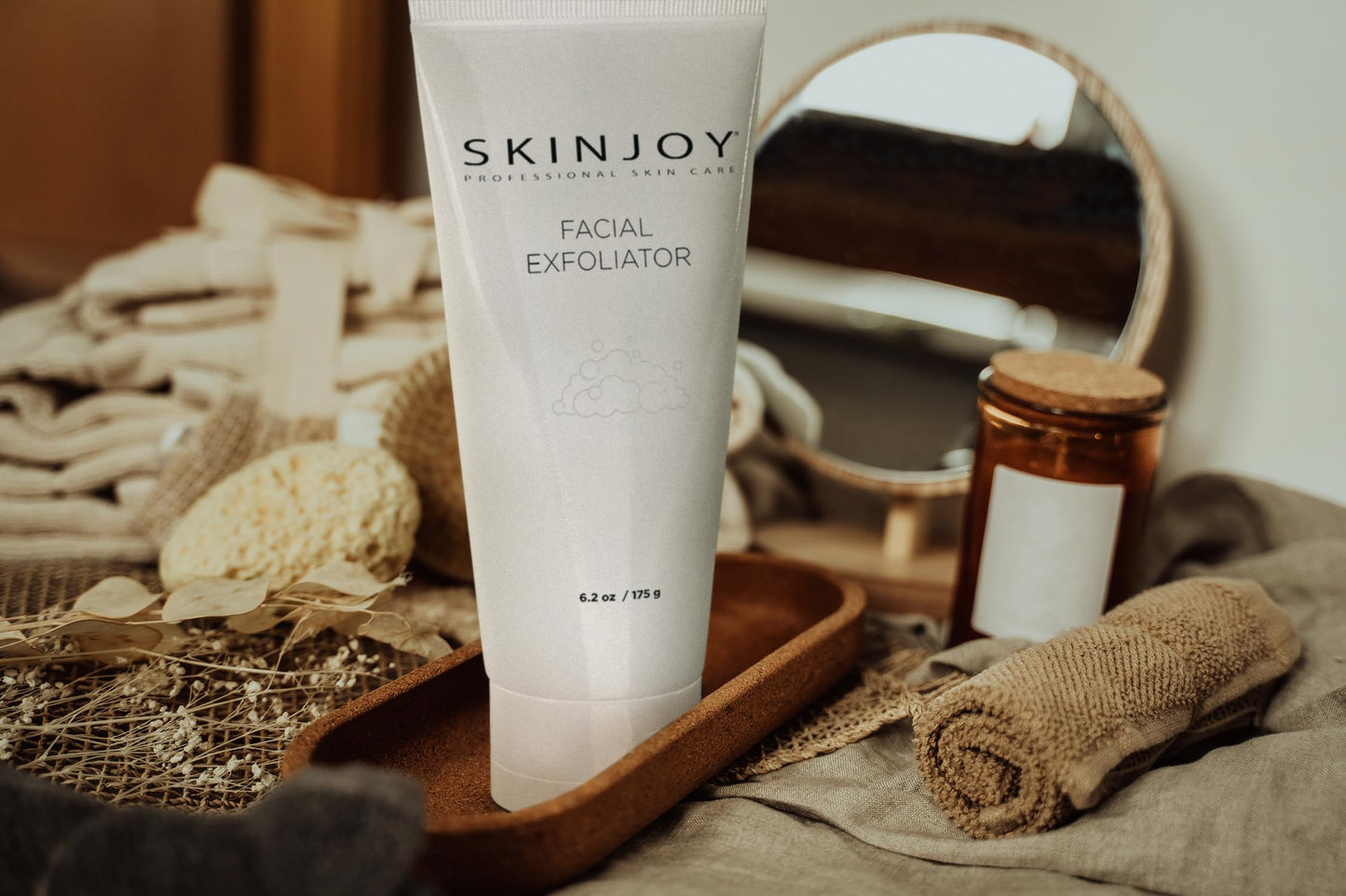 Skinjoy Face Exfoliator, Face Scrub with Jojoba and Beeswax Beads, Facial Skin Care Products, Blackhead Remover, Exfoliate for Face - 6.2 Oz / 175 g