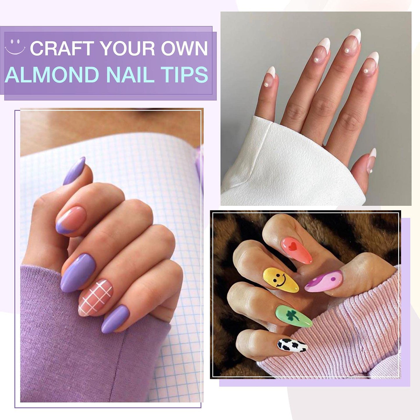 Gellen Gel Nail Extension Kit, 240PCS Almond Tips With UV/LED Lamp