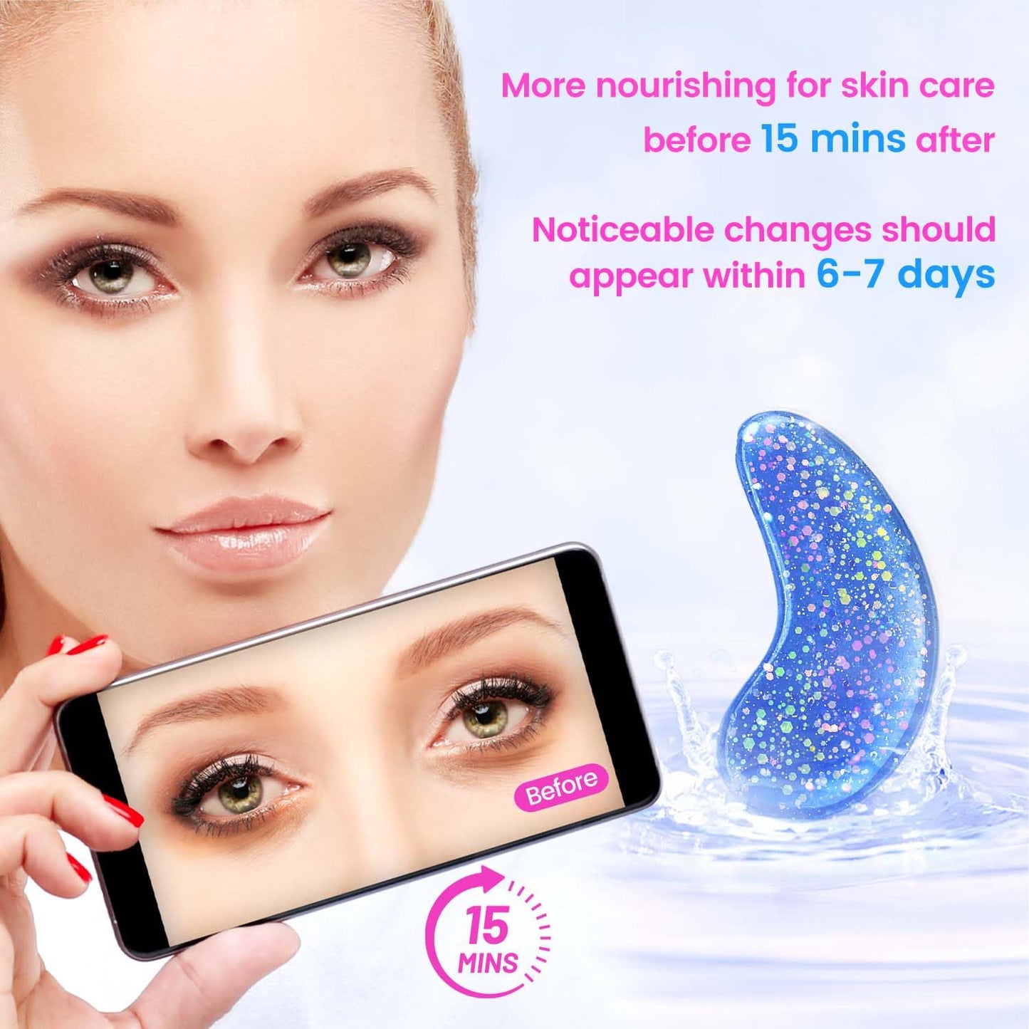 Onespring Eye Masks (36 Pairs) - Under Eye Patches for Relieves Dark Circles, Fine Lines and Puffiness, Revitalizing Eye Gel Pads - Ideal for Daily Skin Care & Gift Choice