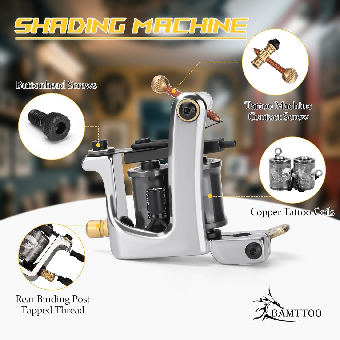 Tattoo Coil Machine Kit - Complete 2 Set Tattoo Gun with Power Supply & Needles | Ideal for Beginners and Artists
