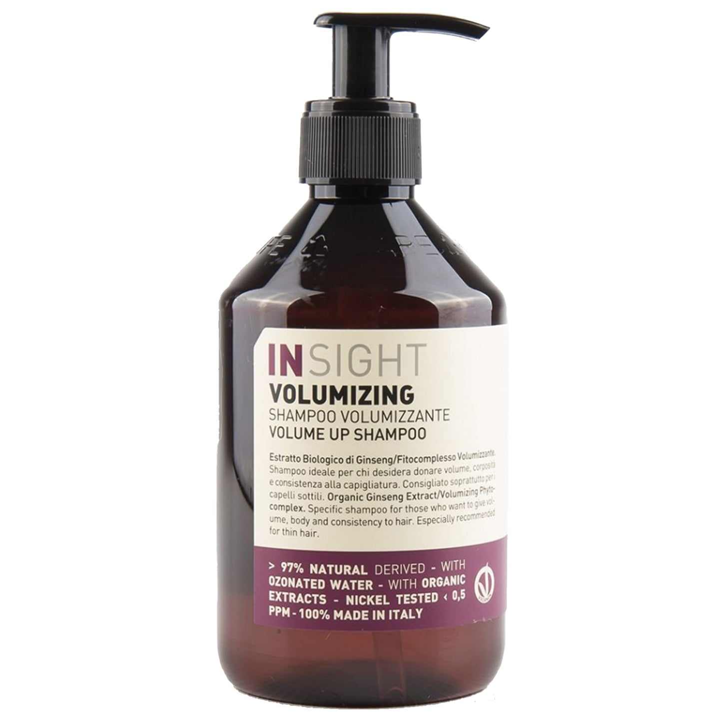 Insight Clean Beauty Volume Up Shampoo for Softer Hair Organic Ginseng Extract, Vegan, 13.5 fl oz