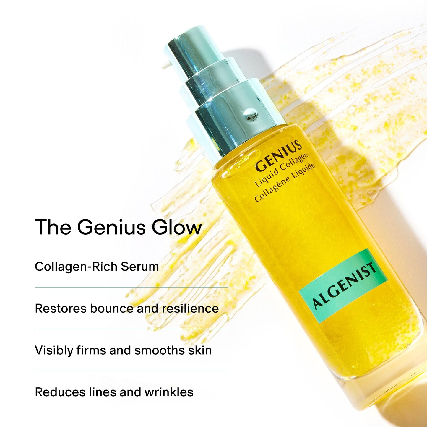 Algenist GENIUS Mini Liquid Collagen Serum - Firming & Hydrating Vegan Face Serum with Alguronic Acid + Vitamin E - Helps Visibly Minimize Fine Lines + Wrinkles & Improve Elasticity (0.21 oz)
