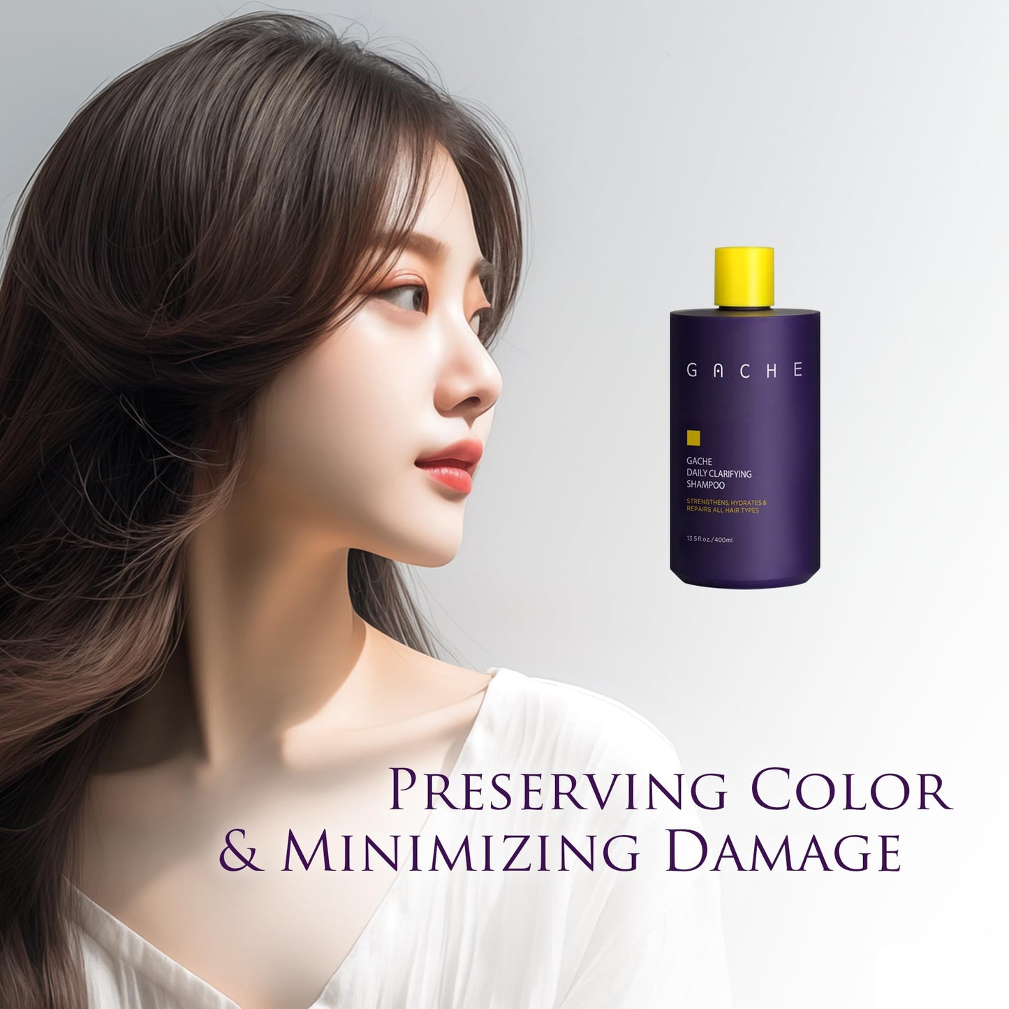 Gache Clarifying Shampoo for All Hair Types | Luxury without Compromise | Repairs & Strengthens Thinning Hair | Hydrating Shampoo for Daily Use | Sulfate and Paraben Free | K-Beauty Hair Care, 400ml