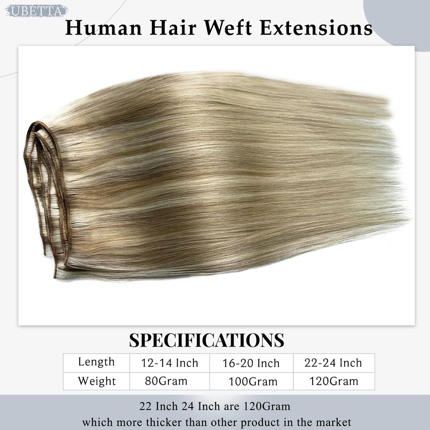 Ash Blonde Balayage Blonde Highlights Sew in Hair Extensions Real Human Hair Hand Tied Weft Extensions Remy Human Hair Bundles 14 Inch 80G Sew in Weft Hair Extension Human Hair Weave