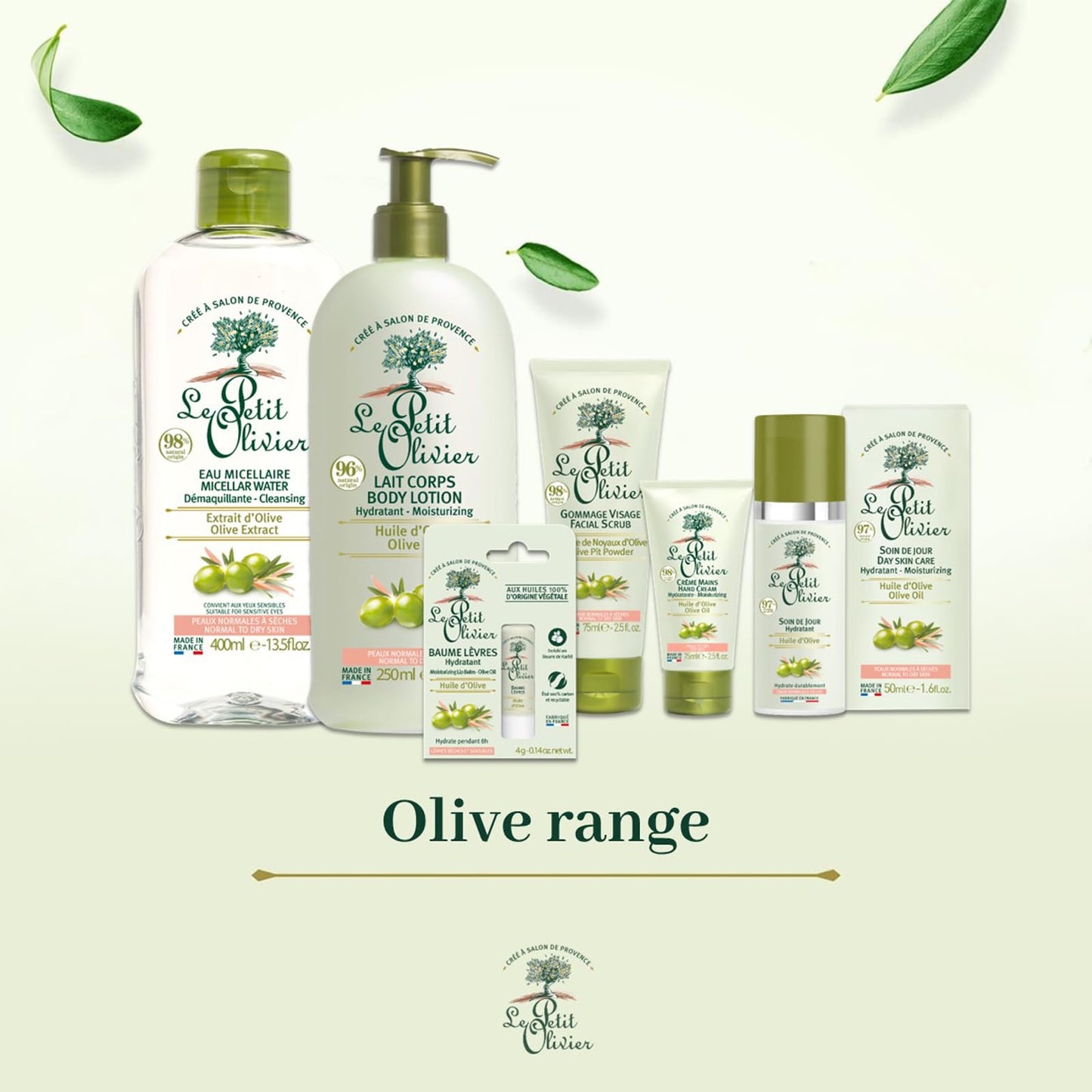 Le Petit Olivier Moisturizing Day Skin Care - Enriched with Olive Oil - Soothes and Hydrates Skin - Made with Natural Origin Ingredients - Silicone Free - Normal to Dry Skin - 1.6 oz Moisturizer