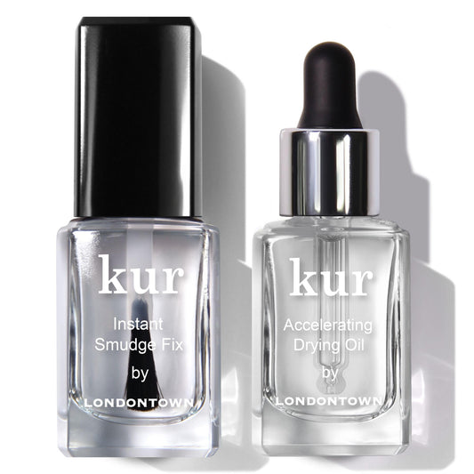 LONDONTOWN S.O.S. Salon Staples Set - Instant Smudge Fix, Accelerating Drying Oil, Smoothes and Fixes Manicures Ultra Fast Drying Set .40fl oz Each