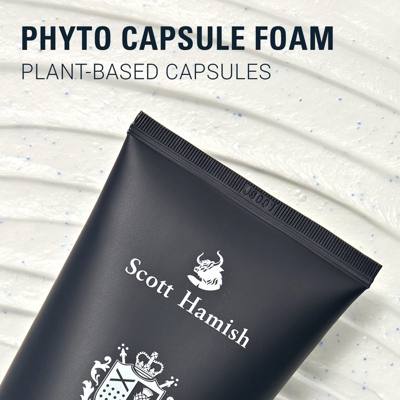 Scott Hamish Freedom Capsule Cleansing Foam - Exfoliating Face Scrub & Gentle Cleanser for Men | Moisturizing Cica Wash, 5.07 fl. oz.