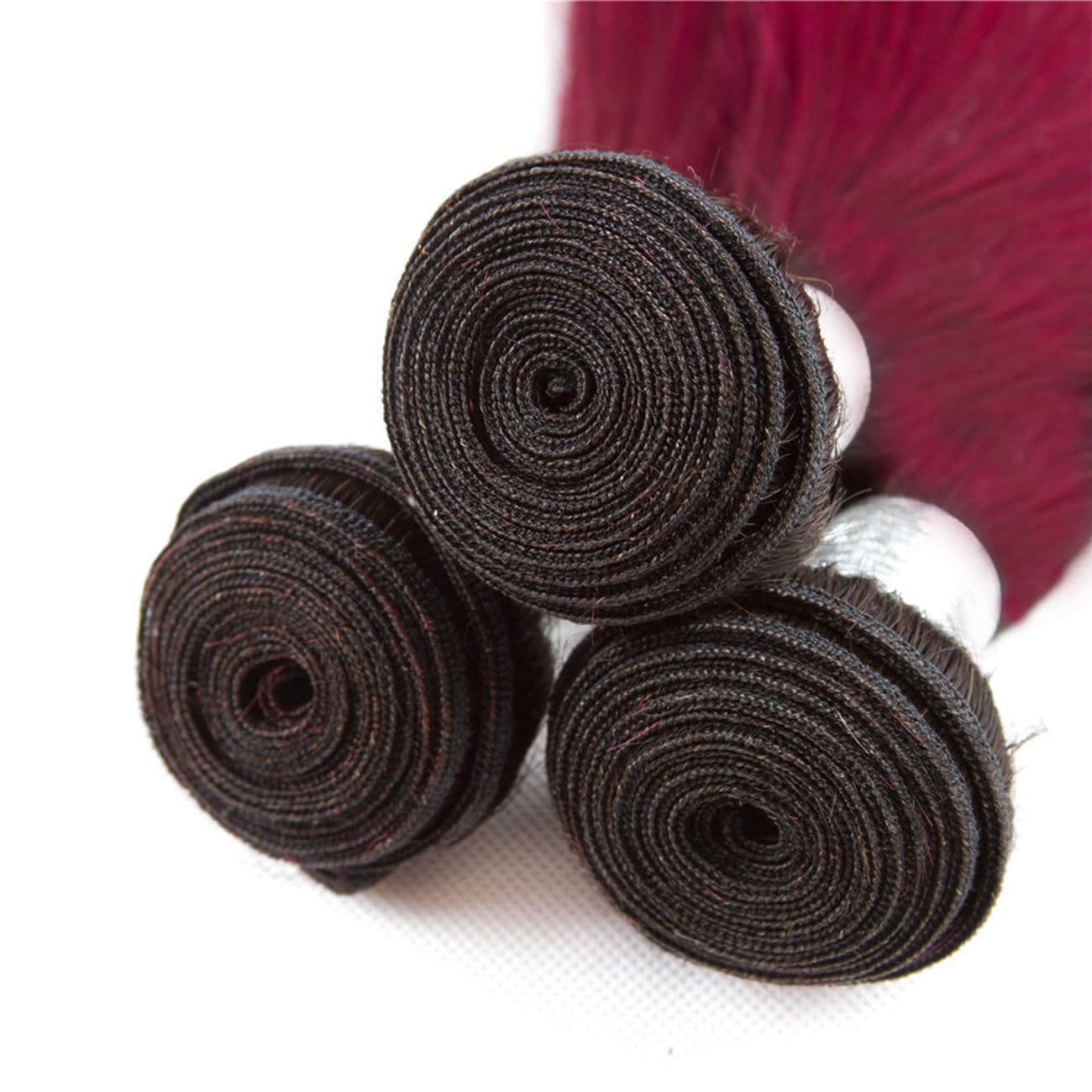 Xddnamei Augfst Virgin Weave Human Hair Bundles 300g #99J-Burgundy-Straight Wave Bundles Human Hair 8 10 12 inch Unprocessed Brazilian Wine Red Quick Weave Hair Bundles for Black Women