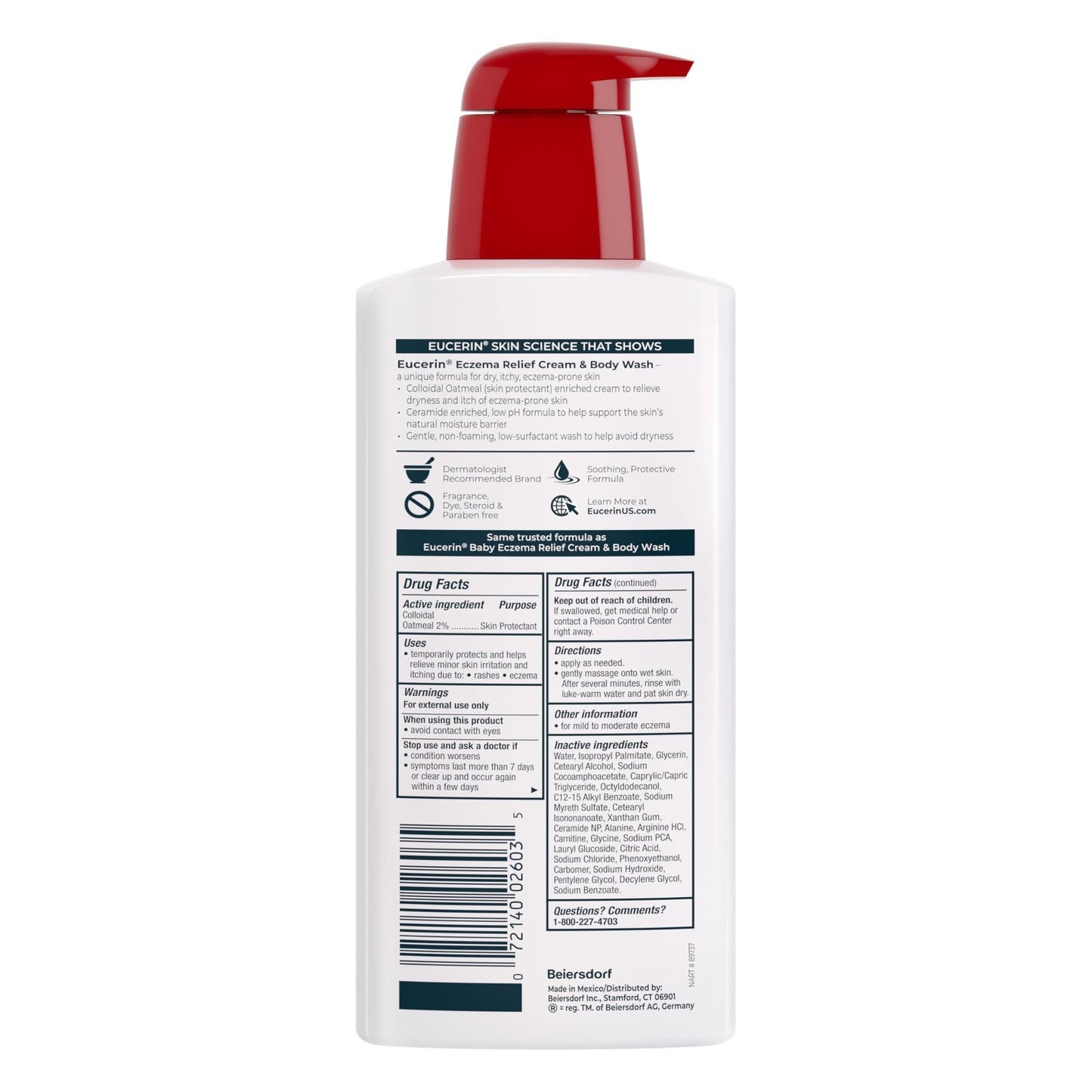 Eucerin Eczema Relief Cream and Body Wash, 13.5 FL OZ