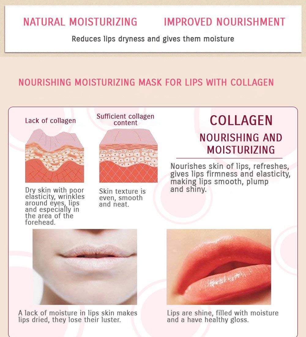 Felico Lip Mask Patches,30PCS Collagen Crystal Pink Care Gel Pads,Moisturizing Anti-Wrinkle Anti-Aging Firm Hydrate Lips,Remove Dead Skin Fine Lines Moisture Essence Make Your Dry Lip Attractive Sexy