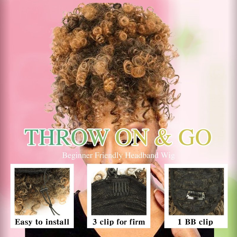 TOZIKA Afro Puff Drawstring Ponytail with Curly Hair Pieces Clip in Bangs Short Ponytail Hair Extensions drawstring ponytail for Black Women