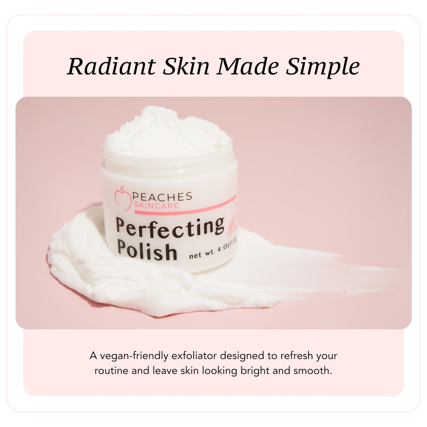 Vegan Exfoliating Scrub – Gentle Face Exfoliator for Delicate Skin with Sugar, Lavender, and Arnica Montana – Helps Improve Skin Texture and Clarity – Perfecting Polish (4 oz)