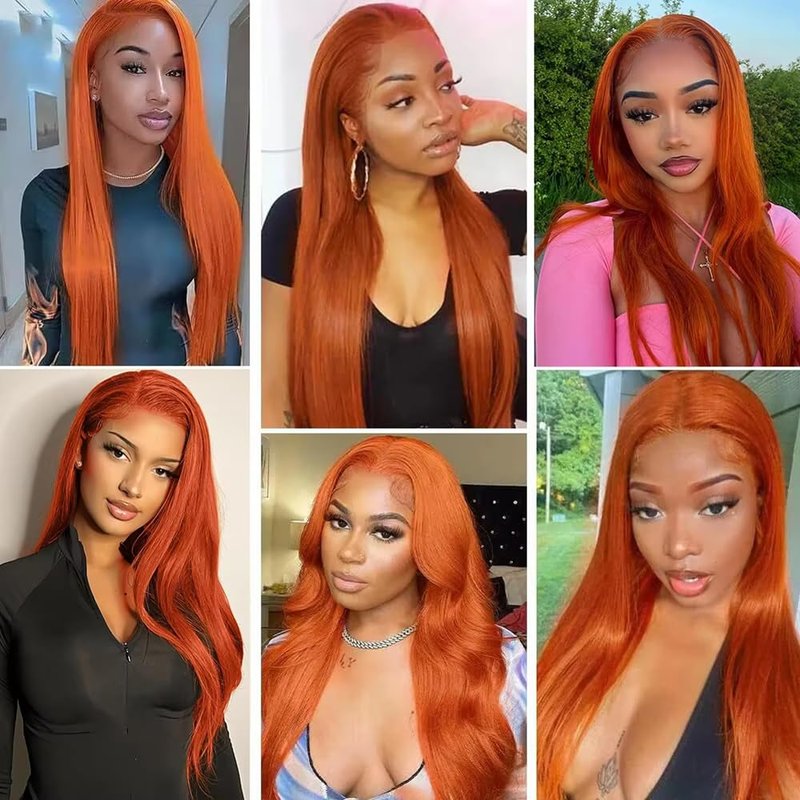 Color #350 Bundles Human Hair Orange Ginger Straight Bundles 12 14 16 Inch Unprocessed Brazilian Virgin Hair Extensions