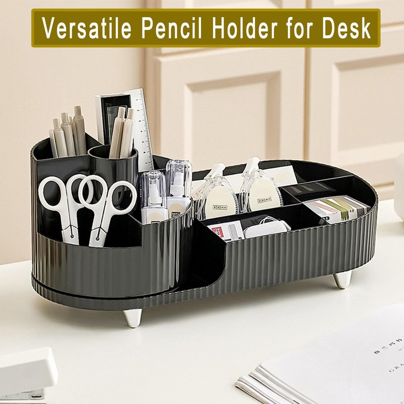 BESSKON Rotating Makeup Organizer Countertop, Large Cosmetic Storage with Makeup Brush Holder, Vanity Makeup Organizer, Bathroom Make up Holder, Spinning Skincare Organizer for Perfume, Lotions