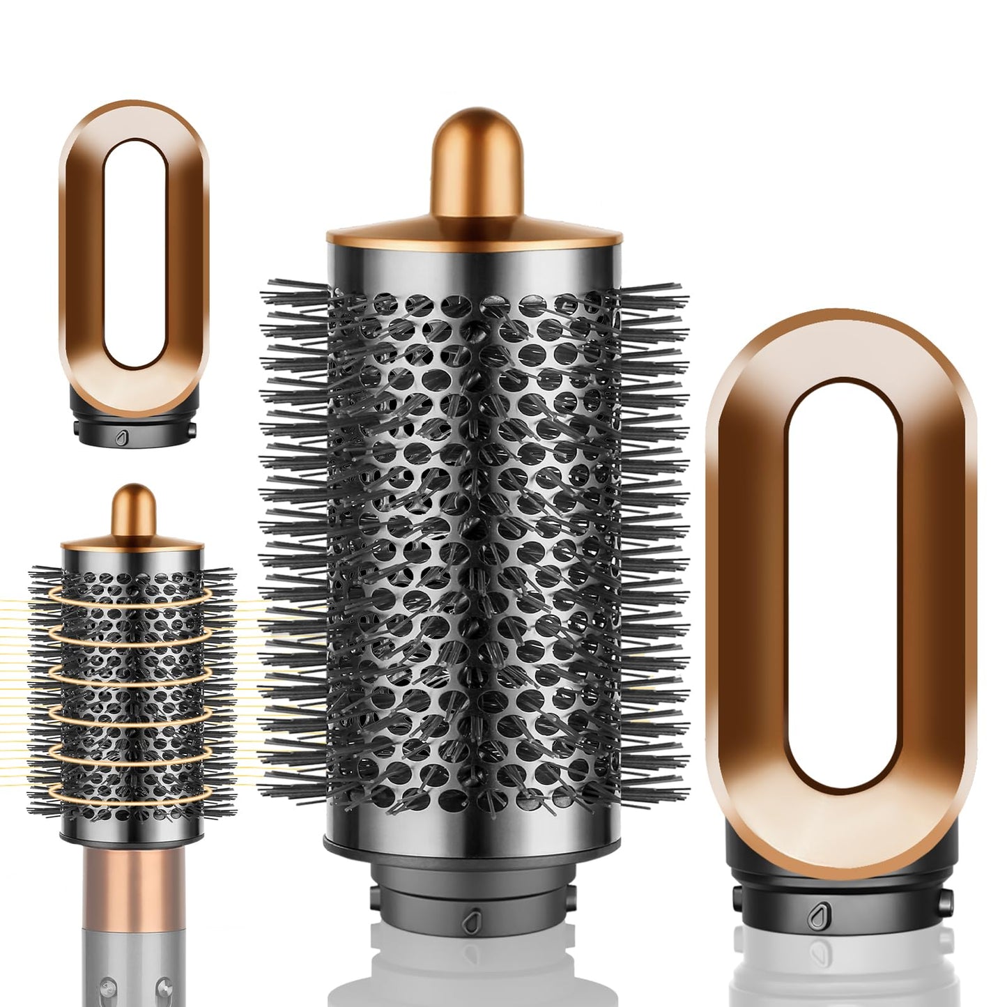 YTCHYYSK Large Round Volumizing Brush and Pre-Styling Dryer Attachment for Dyson Airwrap, Gold