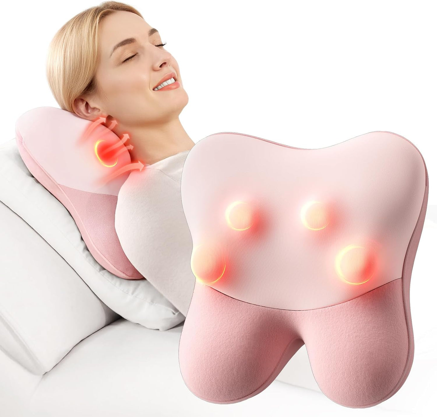 Back Massager with Heat - Deep Tissue Shiatsu Massage Pillow for Pain Relief | Soothing Muscle Tension Relief