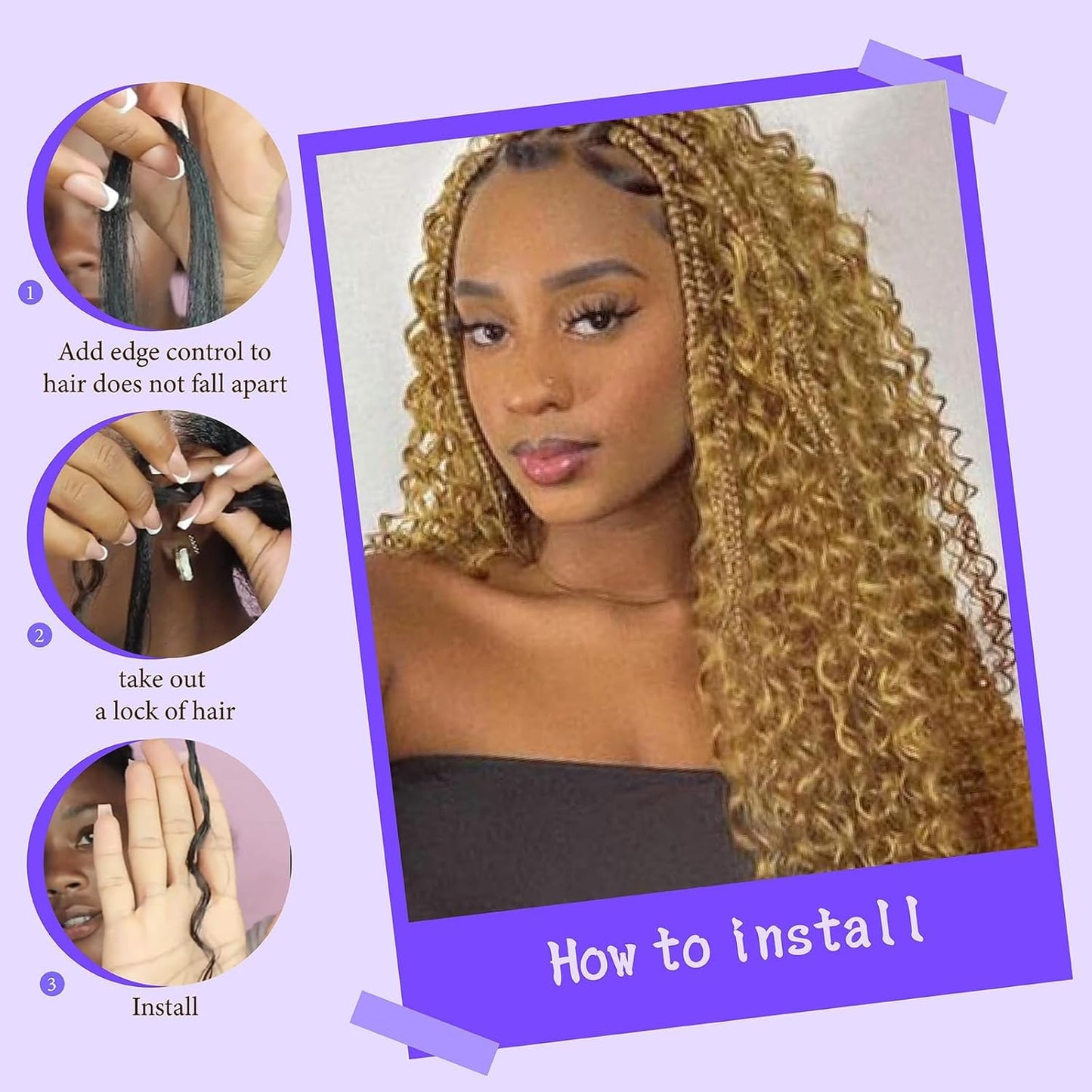 #27 Human Hair for Boho Braids - 14 Inch Curly Braiding Hair, 2 Bundles, 110g