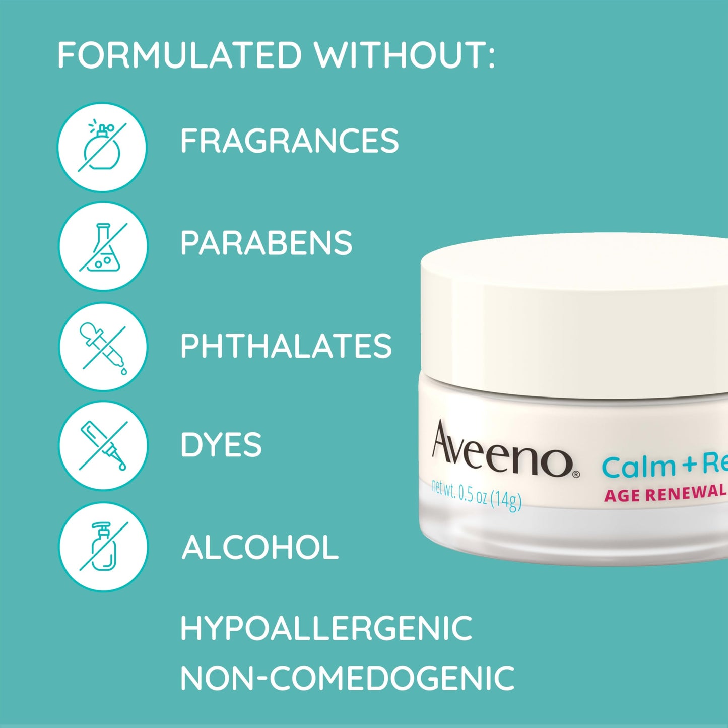 Aveeno Calm + Restore Age Renewal Anti-Aging Eye Gel, Under Eye Cream with Nourishing Oat & Cranberry Extract Visibly Improves the Look of Wrinkles & Crow's Feet, Fragrance Free, 0.5 oz