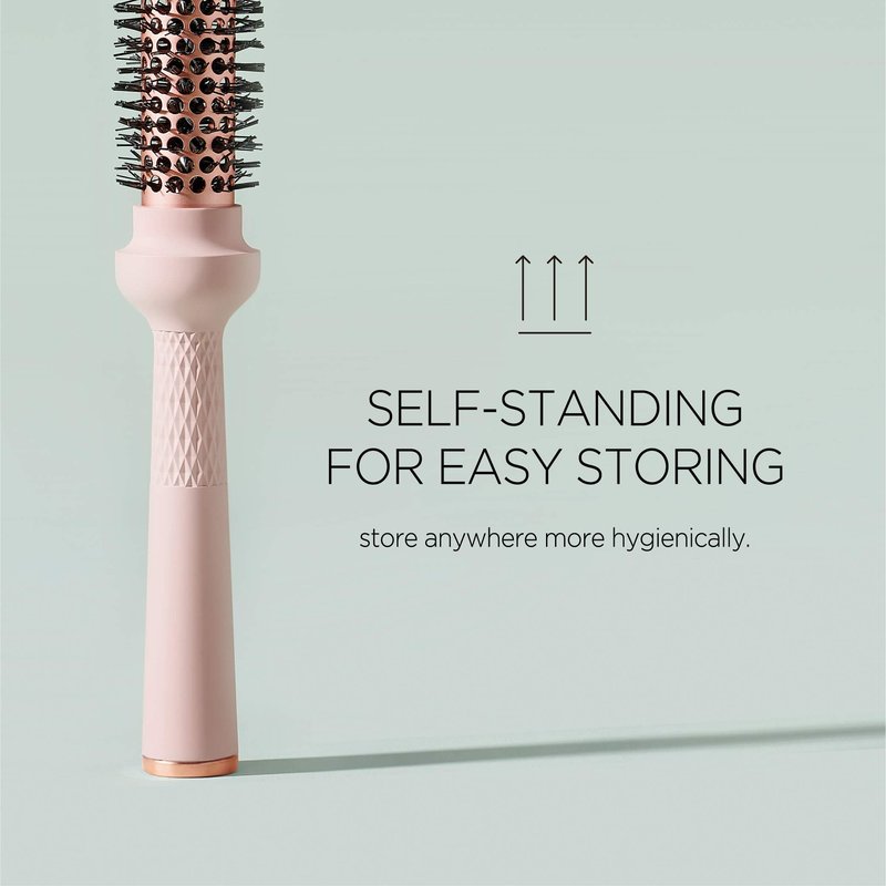 F3 Systems Magic Curling Round Brush (1 Inch) - Non-electronic, Self-Standing Round Brush, Great Blowout, Ceramic Coated Barrel, Quick Styling, Ionic Thermal Barrel, Volumizer, Styler