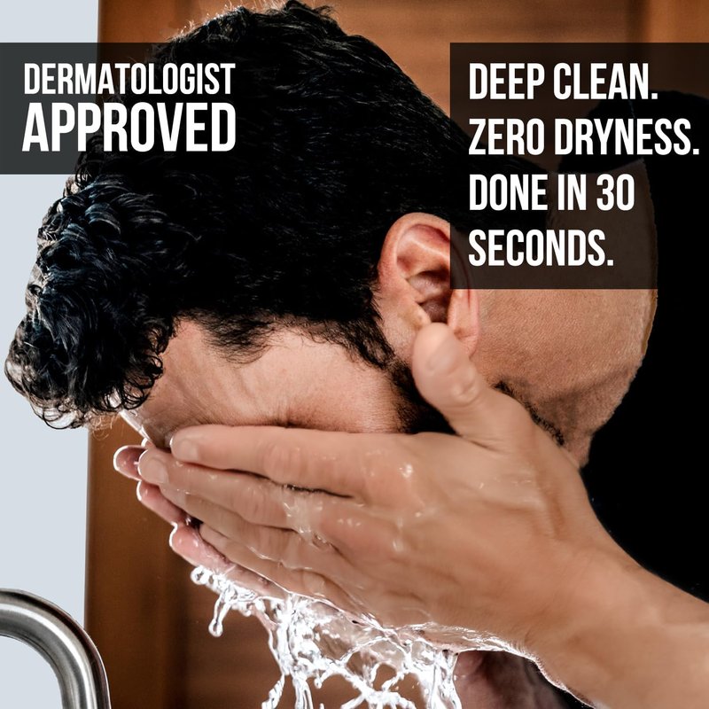 RUGGED & DAPPER Face Wash for Men | Daily Exfoliating Mens Face Wash & Scrub | Deep Cleans Oily, Rough & Breakout-Prone Skin