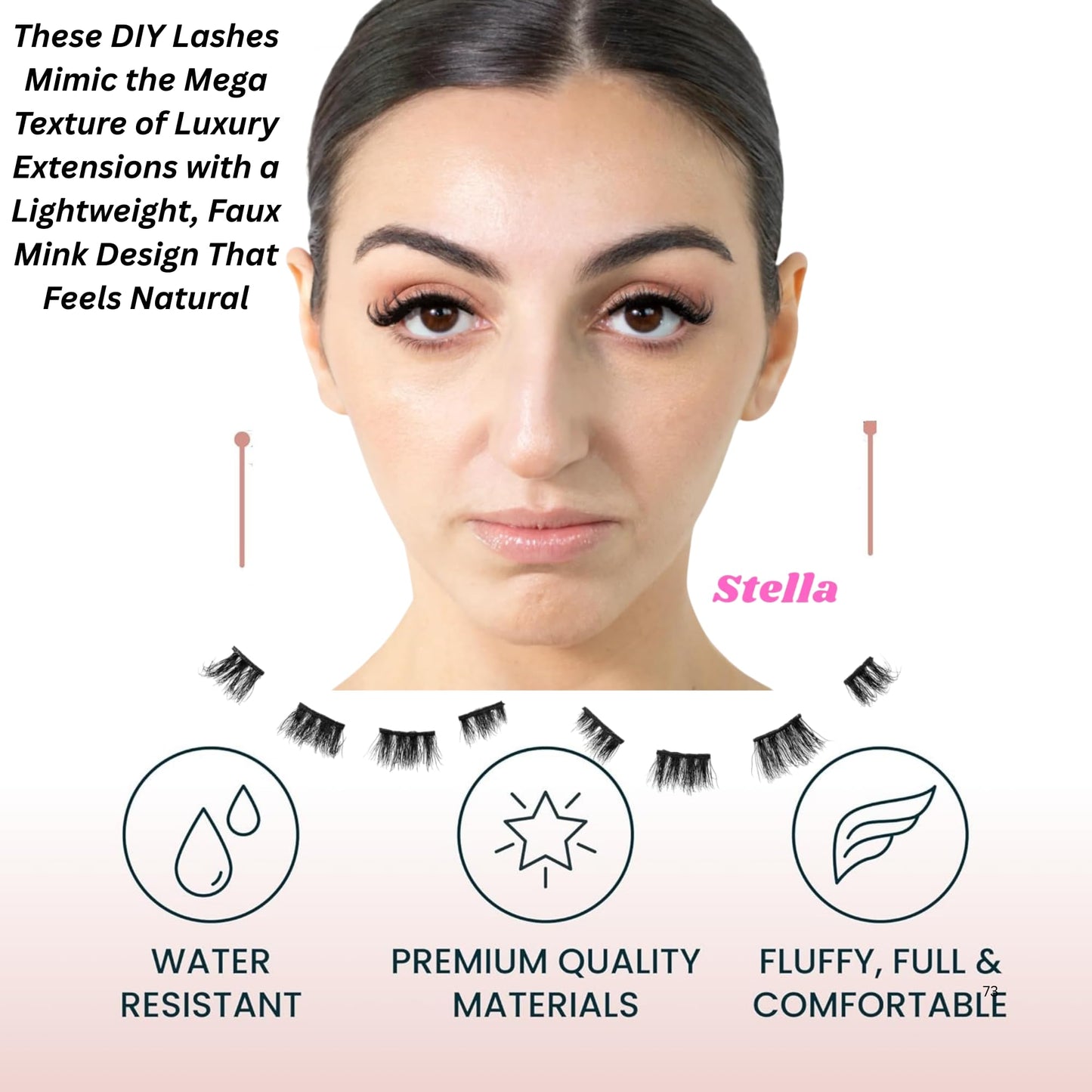 Mega Texture Lash Extension Look DIY Lashes by SoCal Beauty - Salon-Quality Faux Mink Lashes - Easy to Apply, Reusable, Lightweight & Cruelty-Free