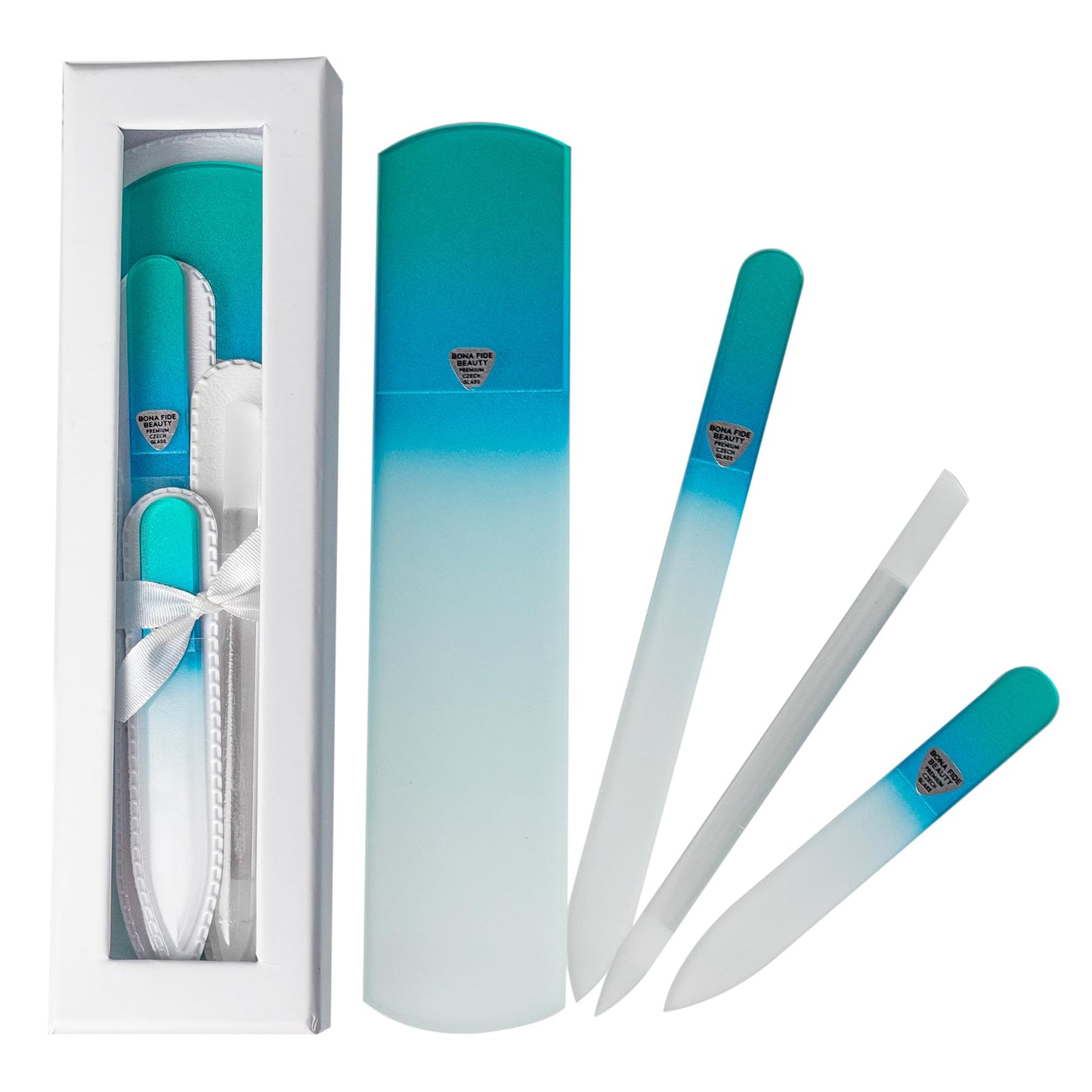 Bona Fide Beauty Czech Glass Gift Set: Foot File, Nail File, Cuticle Pusher