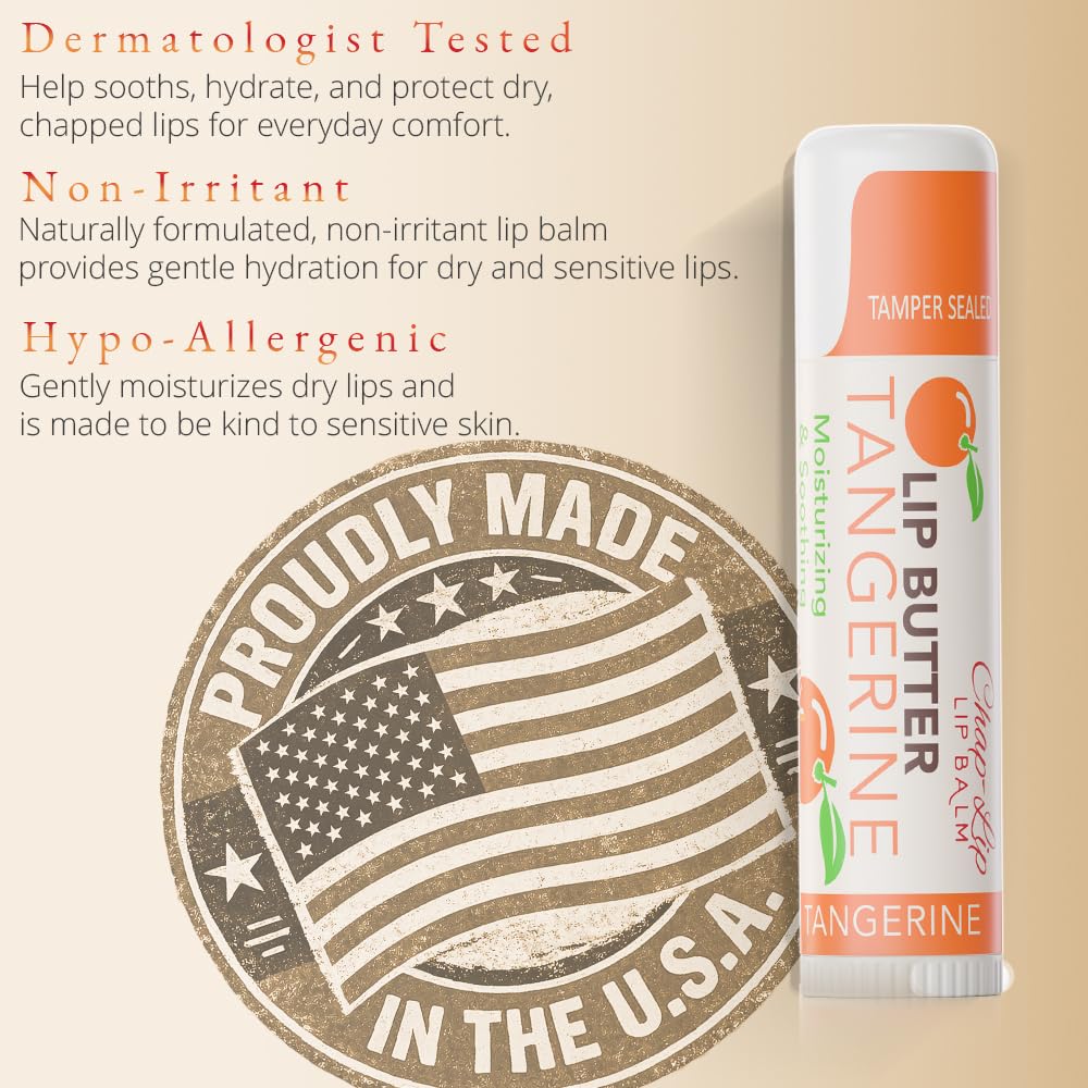 CHAP-LIP Original Lip Balm Hydrating Bulk Chap Stick with Fruit Flavors, Coconut Oil, and Cocoa Butter -Dermatologist Tested Lip Therapy Pack for Men and Women - Made in the USA, 48 Pack