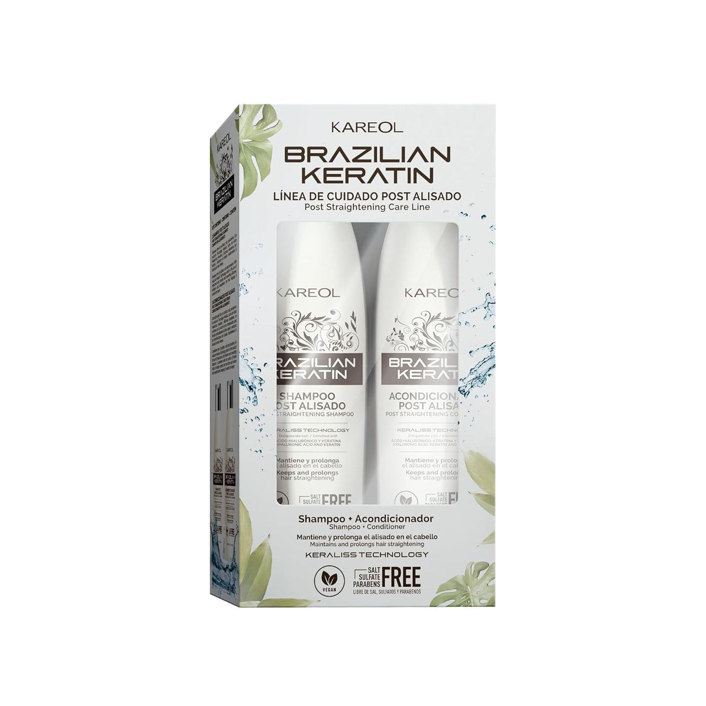 Brazilian Keratin Post Straightening Kit - Sulfate-Free Shampoo & Conditioner for Frizz Control | Vegan Formula