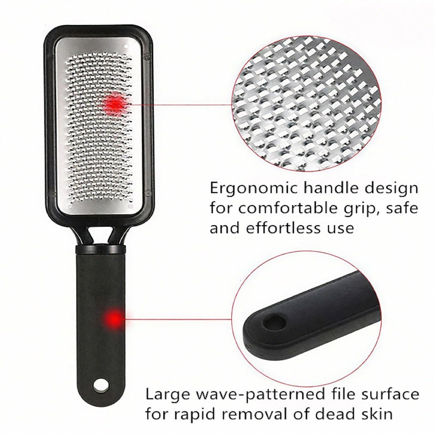 Bestac Stainless Steel Foot File & Callus Remover–Ideal for Wet/Dry Pedicures, Effectively Removes Hard Skin & Dead Cells, Durable Metal Surface for Smooth Feet.