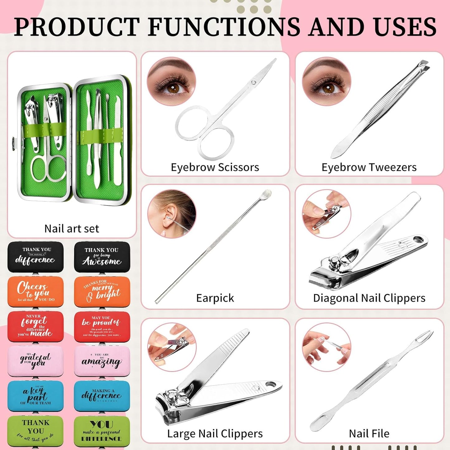 Gisafai 12-Piece Employee Appreciation Gift Set | Inspirational Nail Clipper for Women & Teachers