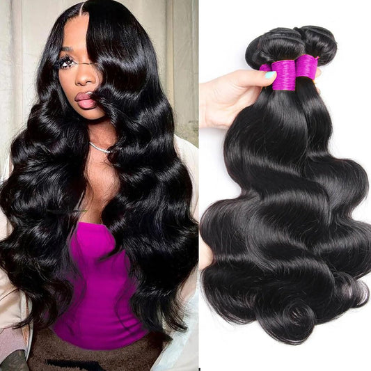 12A Body Wave Bundles Human Hair （14 14 14 inch） Human Hair Bundles 100% Unprocessed Brazilian Virgin Human Hair 3 Bundles Quick Weave bundles for Black Women Quick Weave Natural Color