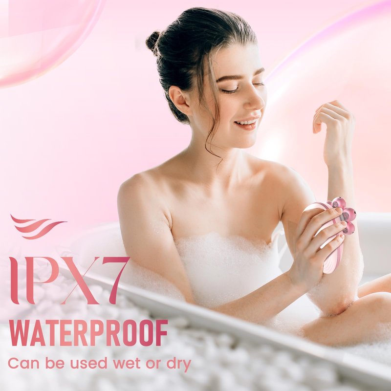 Electric Razors for Women, 7D Rotary Shaver for Legs Bikini Rechargeable, Wet/Dry Hair Removal Kit for Whole Body, Cordless Lady Trimmer Groomer, Wider Shaving Surface, Peach