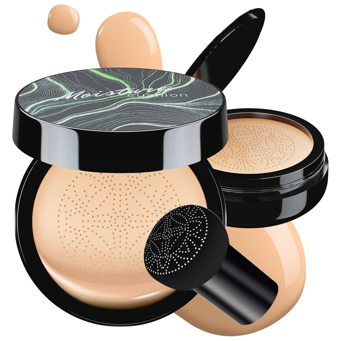 Ursoulney Mushroom Head Air Cushion CC Cream - Tattoo Cover up BB Cream Foundation Makeup Moisturizing Concealer Long-Lasting, Cushion Foundation Full Coverage Self Adjusting (Natural)