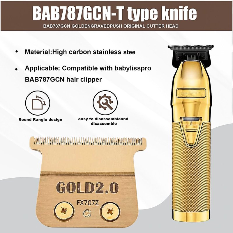 FX707Z DLC 2.0 Replacement Trimmer Blades - Zero-Gapped Compatible with BaByliss PRO Gold