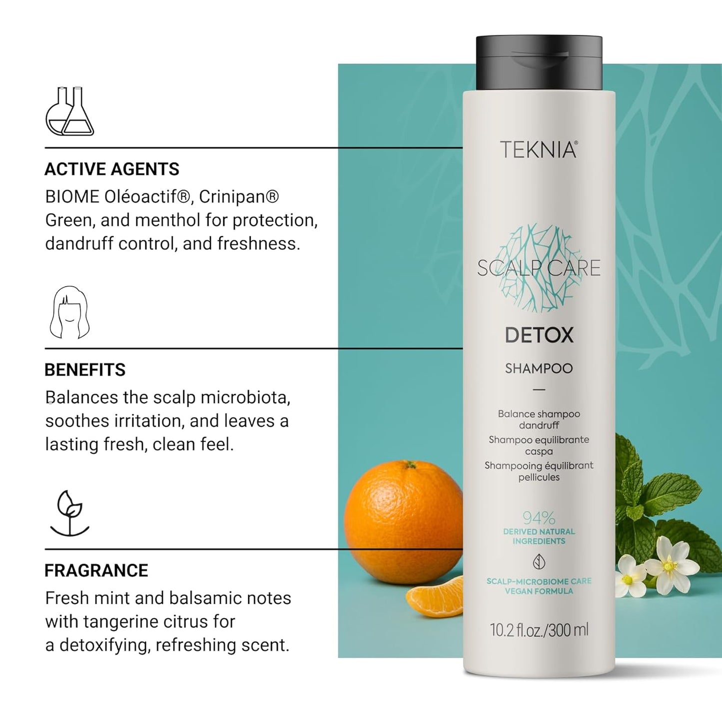 Detoxifying Shampoo for Scalp Care - Anti-Dandruff Formula | 10.2 Fl Oz
