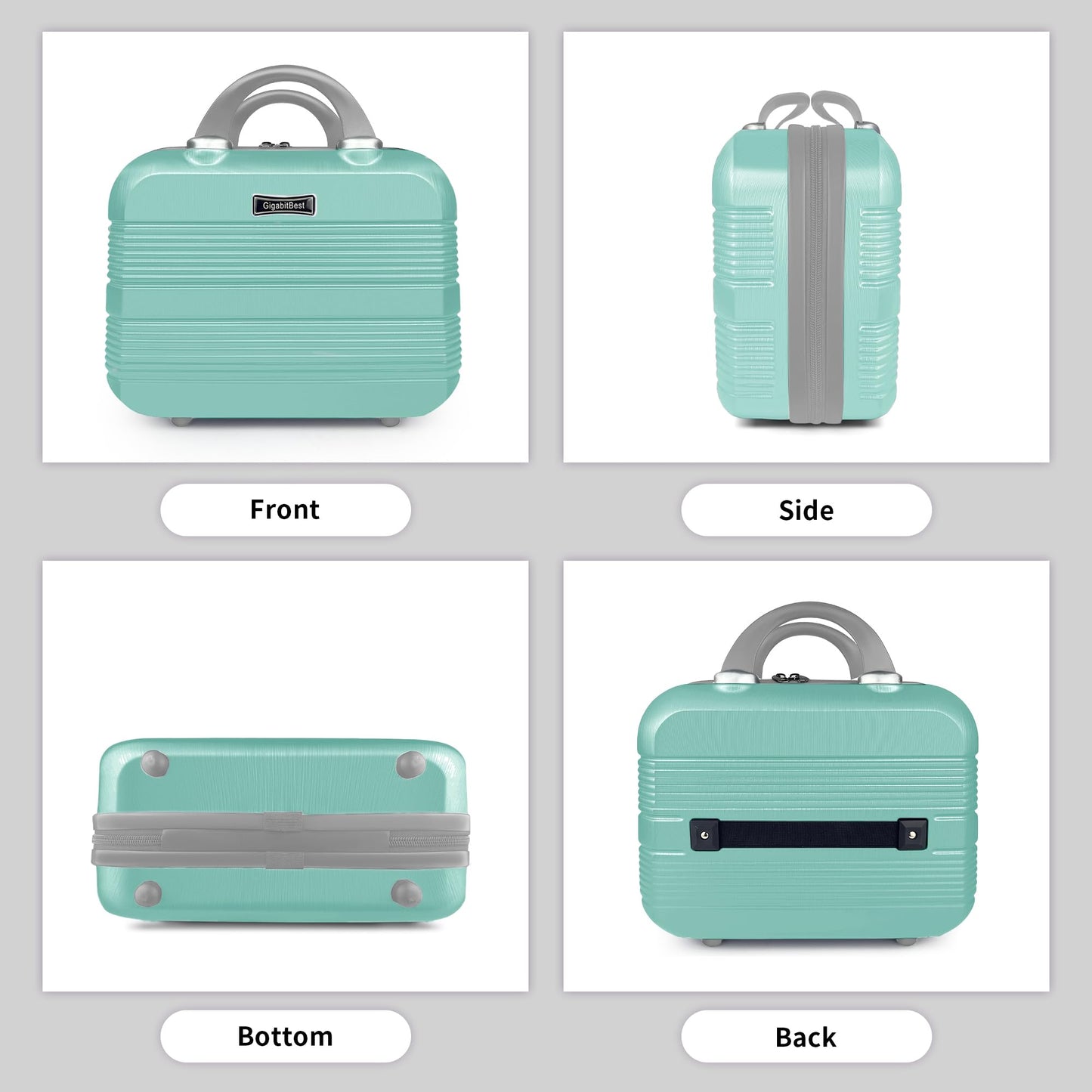 GigabitBest 14 Inch Multi-Purpose Waterproof Hard Shell Makeup Case (Green)