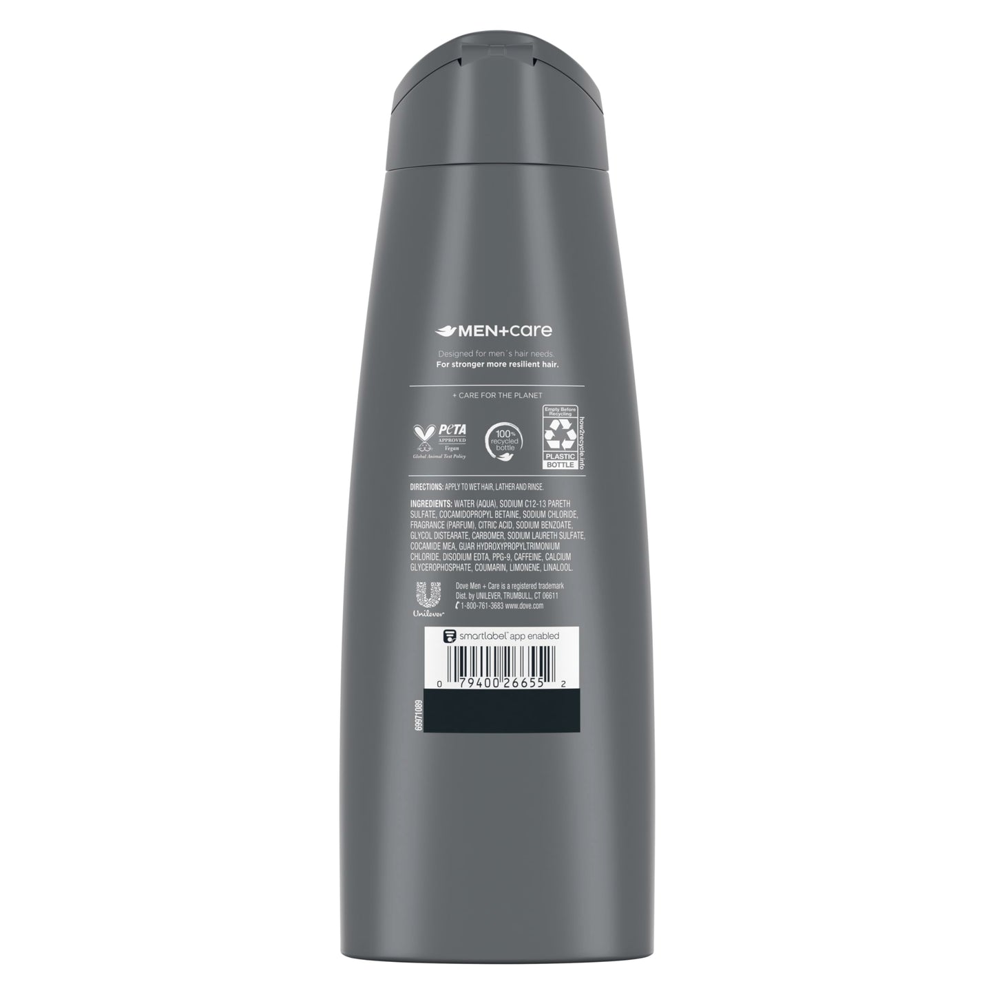 DOVE MEN + CARE Fortifying 2 in 1 Shampoo and Conditioner for Resilient and Thicker Hair Thick and Strong with Caffeine Helps Strengthen Thinning Hair 12 oz, Pack of 6