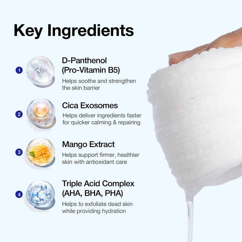 Brightening Exfoliating Pads | 35% Smaller Pores | AHA BHA PHA Exfoliation for Pores & Texture | Brightening & Hydrating Korean Skincare| Sensitive & Acne-Prone Skin | 70 Pads