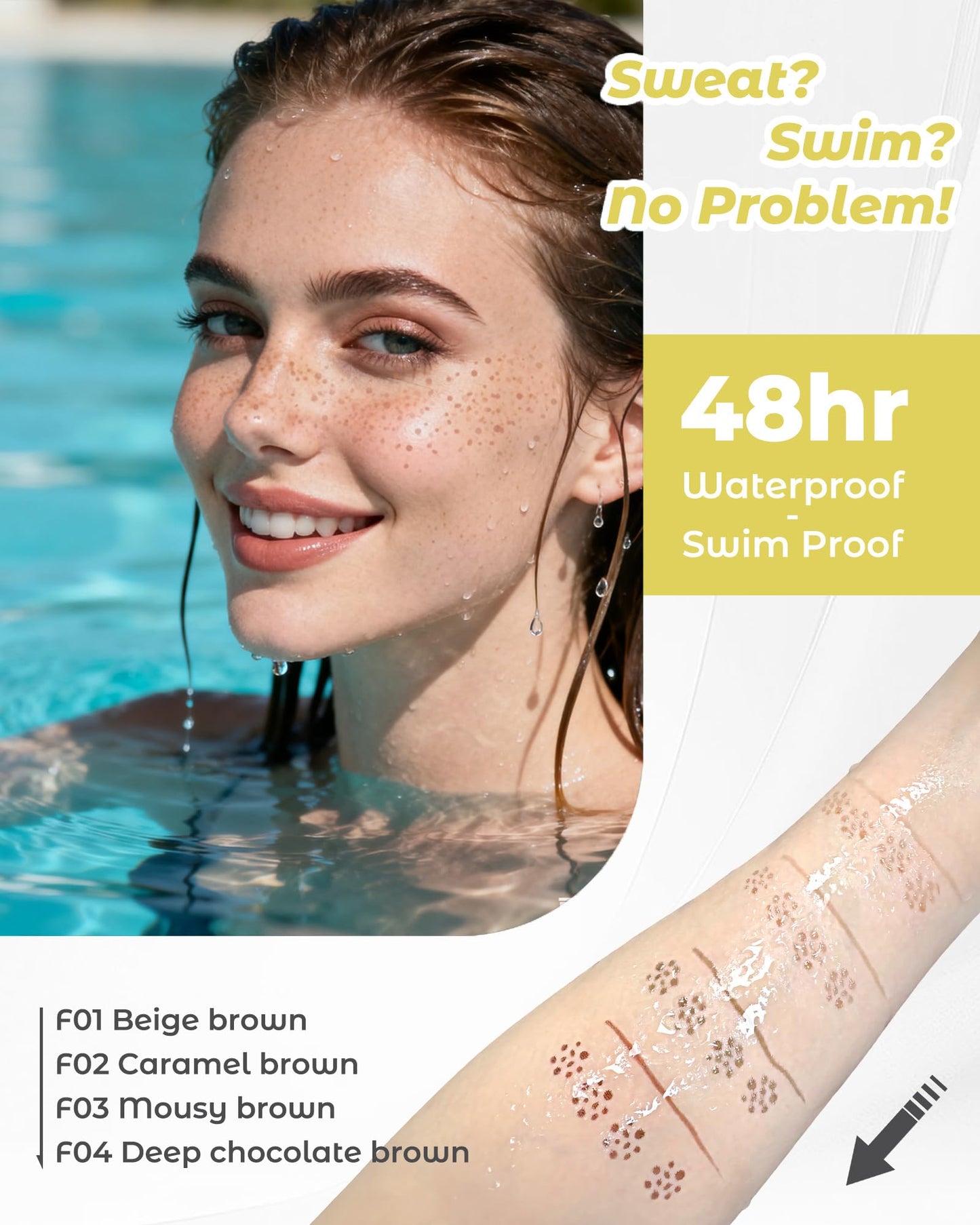 Berinist Upgrade Dual Ended 2-in-1 Faux Freckle Stamp Pen, Waterproof Fake Freckle Pen with Multi-Prong Freckles Stamp Head for Women to Easily Create Natural Long-Lasting Sunkissed Makeup