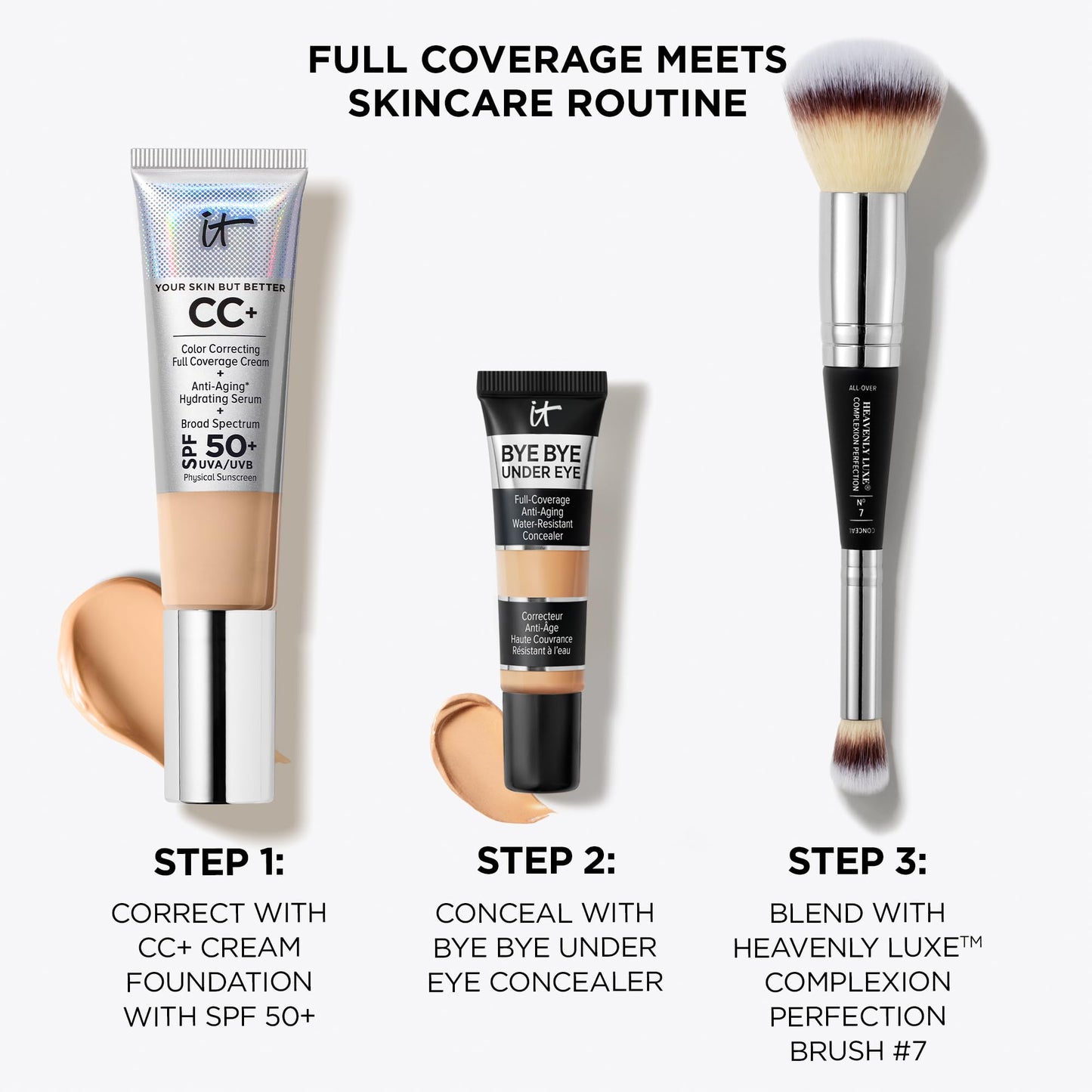 IT Cosmetics Bye Bye Under Eye Concealer (Medium Amber) - Waterproof, Full Coverage Brightening Concealer For Dark Circles, Fine Lines, Redness & Discoloration, Anti-Aging, 24H Wear - 0.4 fl oz