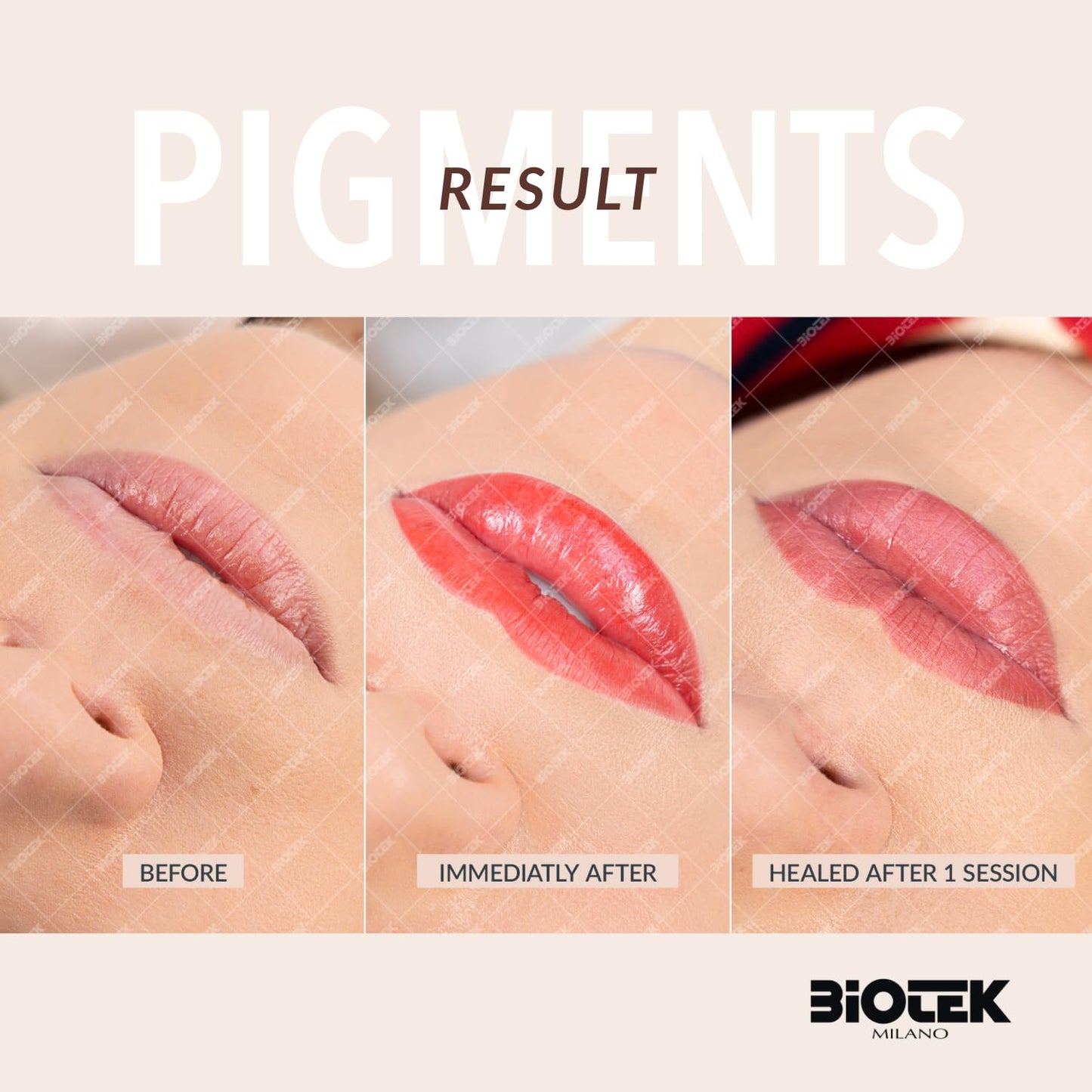 Biotek Lip Pigment - Coral Red Permanent Makeup | 0.24 fl. oz. Made in Italy
